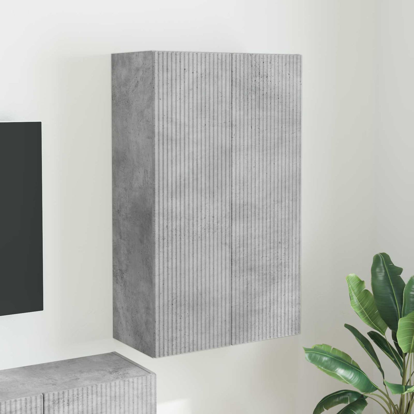 TV Fali Szekrény Beton Szürke 59,5 x 31 x 100 cm Faanyag