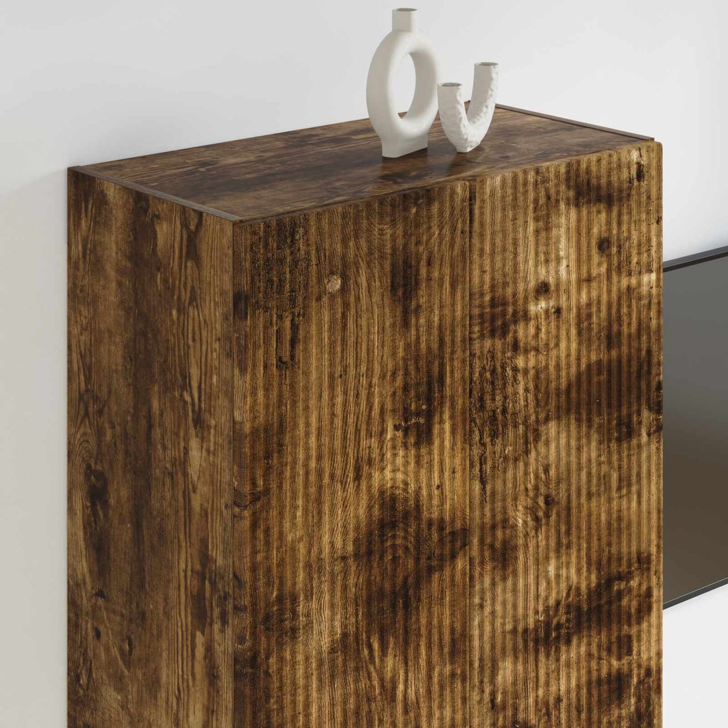 TV Fali Szekrény 59,5 x 31 x 100 cm Füstölt tölgy Szerelt Fa