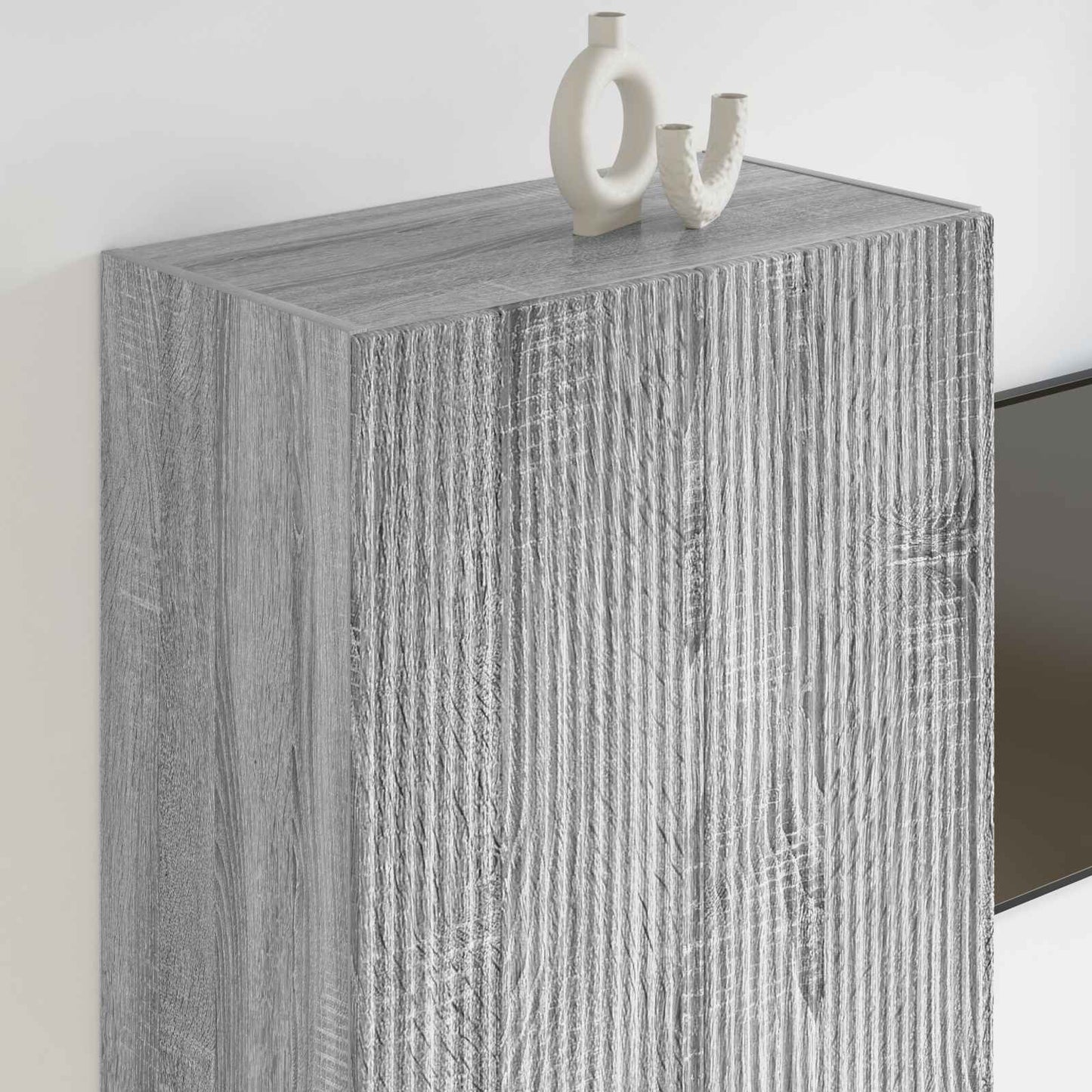 TV Fali Szekrény 59,5 x 31 x 100 cm Szürke Sonoma Szerelt Fa