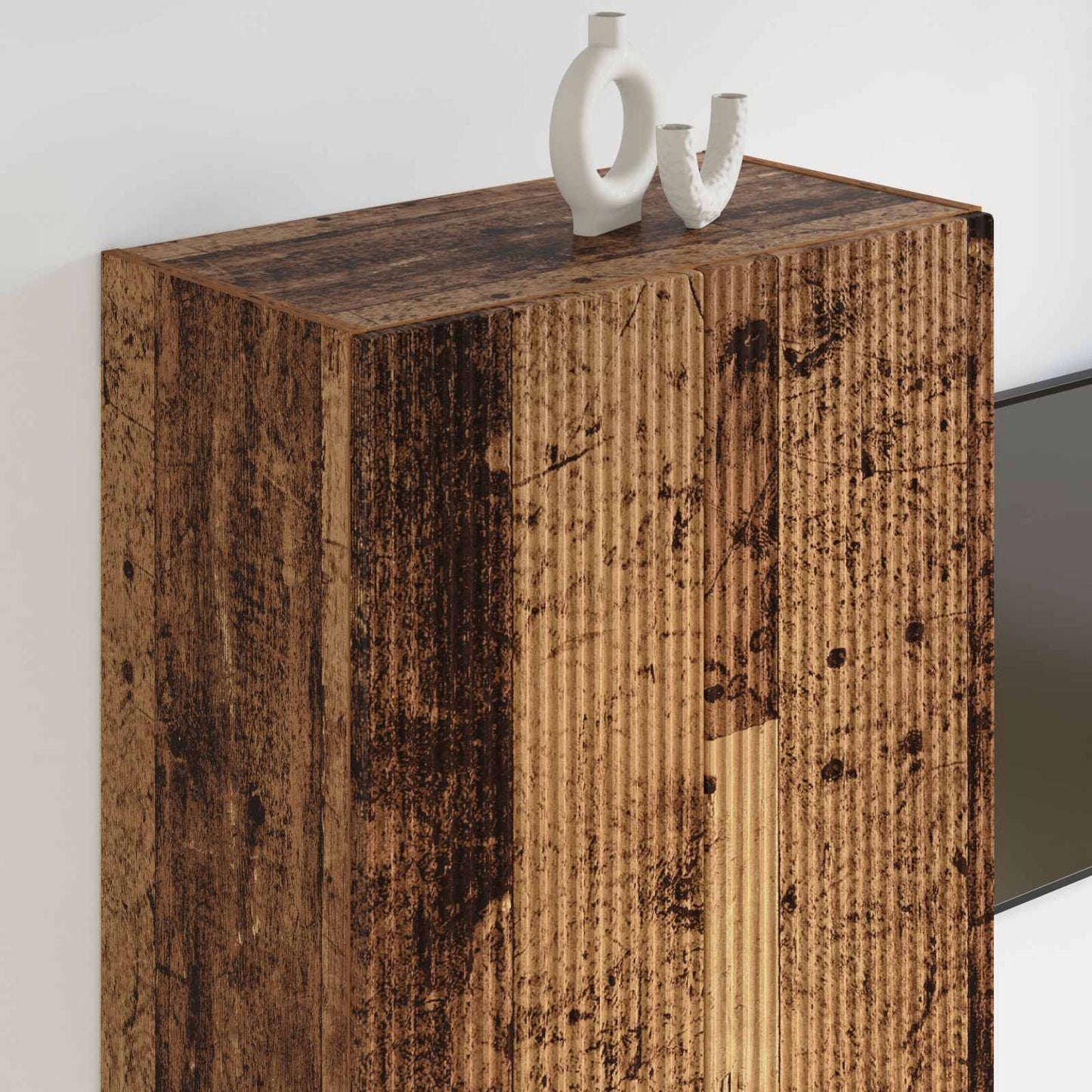 TV Fali Szekrény 59,5 x 31 x 100 cm Öreg fa Szerelt Fa