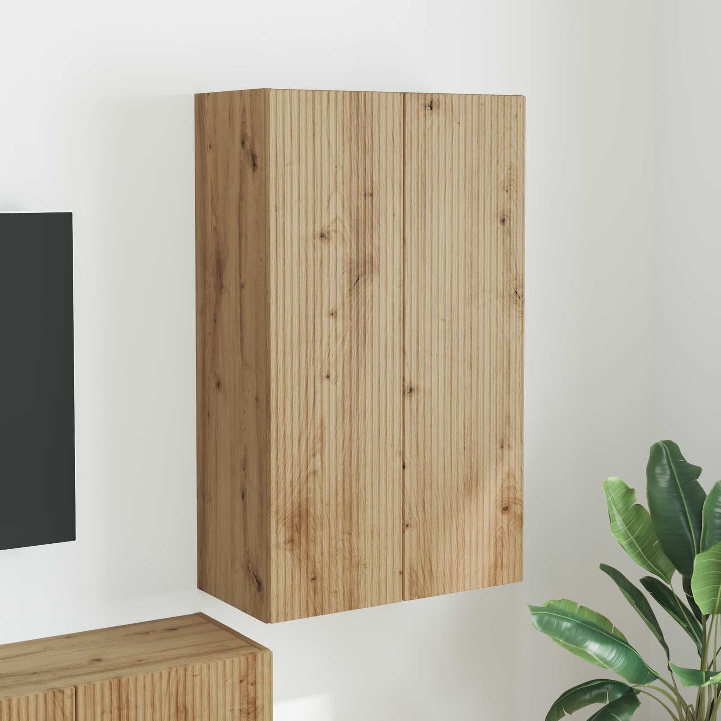 TV Fali Szekrény 59,5 x 31 x 100 cm Artisan tölgy Szerelt Fa