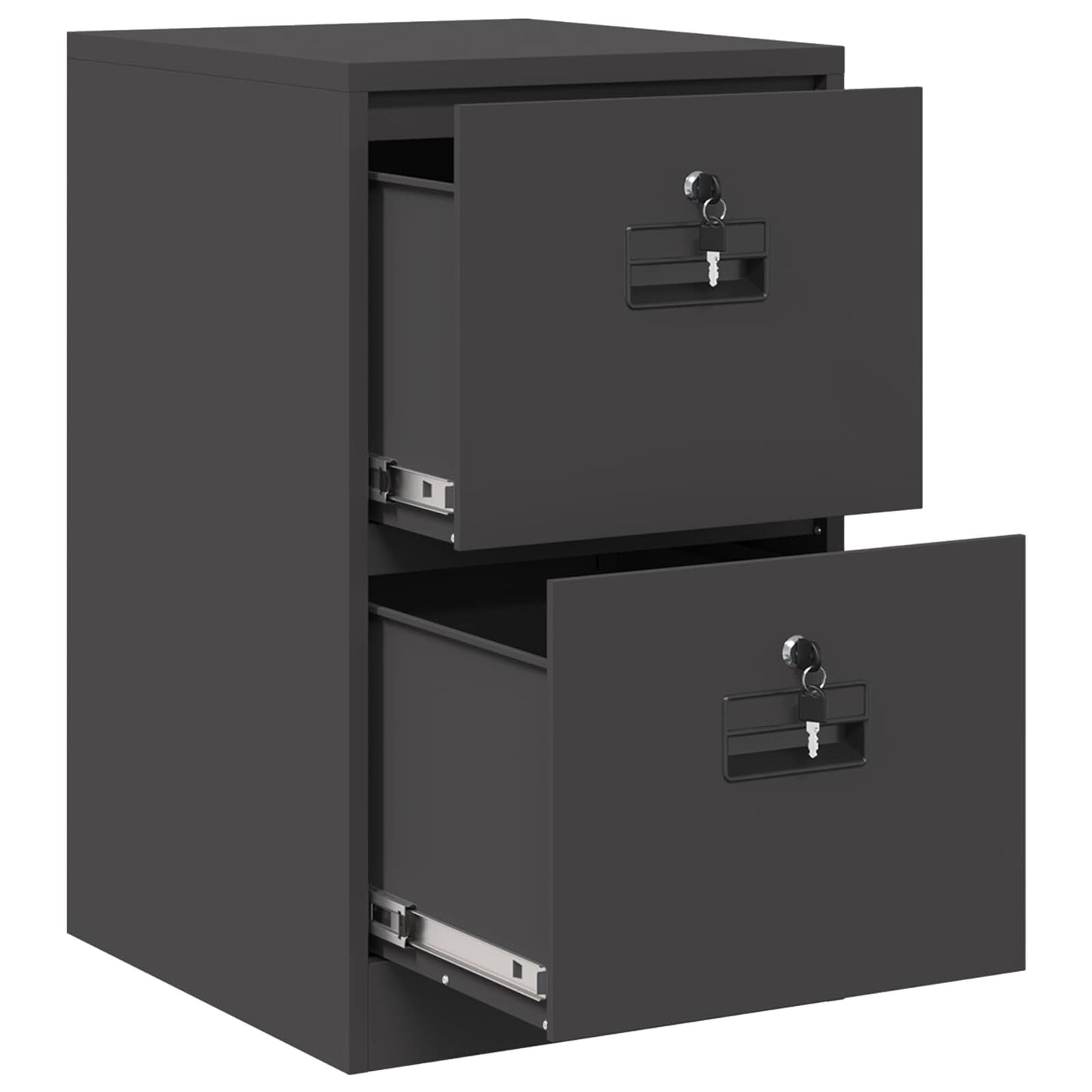 Irattároló Szekrény fiókkal polcokkal Fekete 44 x 50 x 74,5 cm