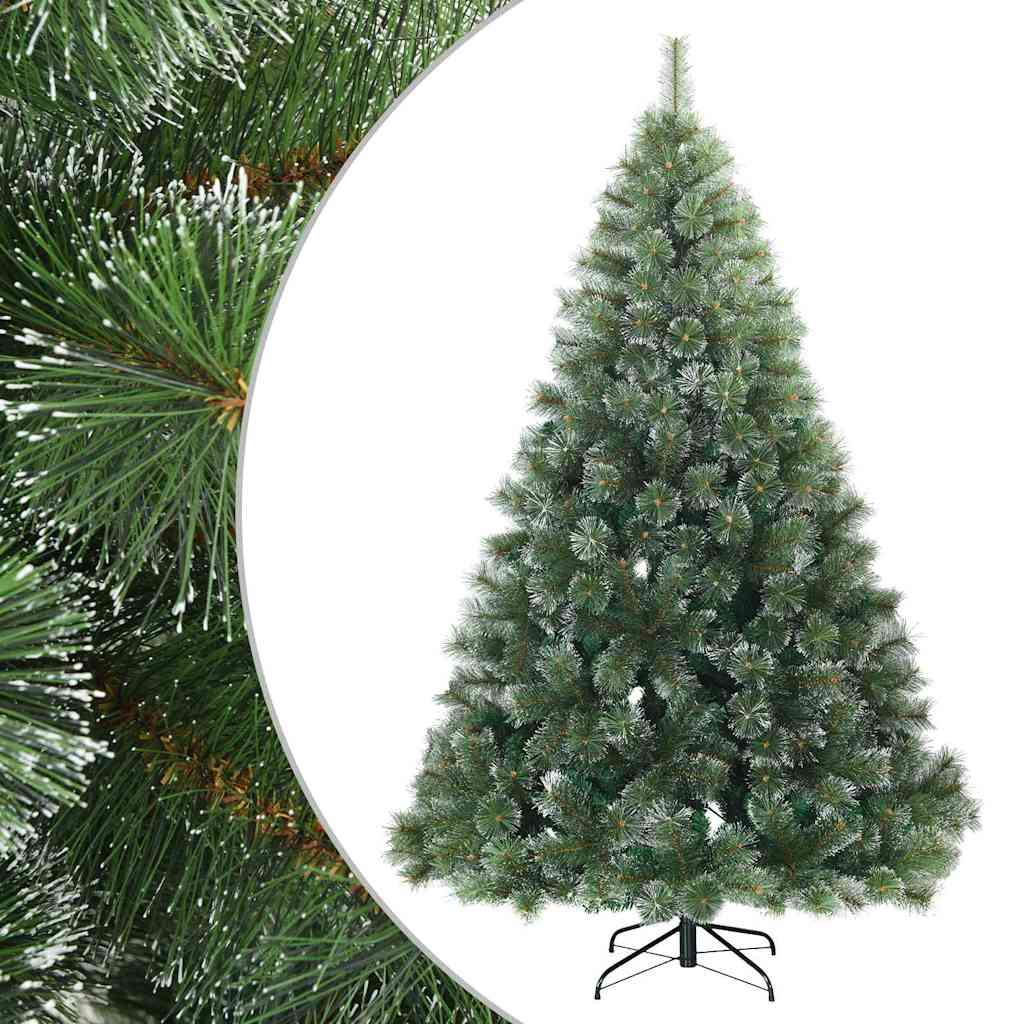Műanyag Rugalmas Karácsonyfát Havas Flokkal Zöld 210 cm