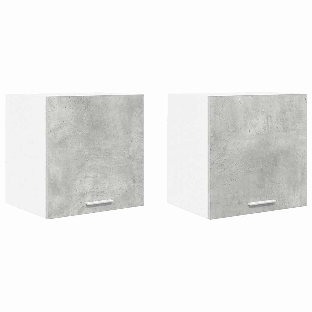 Függő szekrény 2 pcs Beton szürke és fehér Szerelt Fa