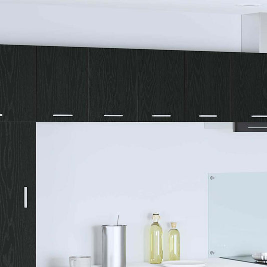 Függő szekrény 2 pcs Fekete tölgy és fehér 60 x 31 x 40 cm