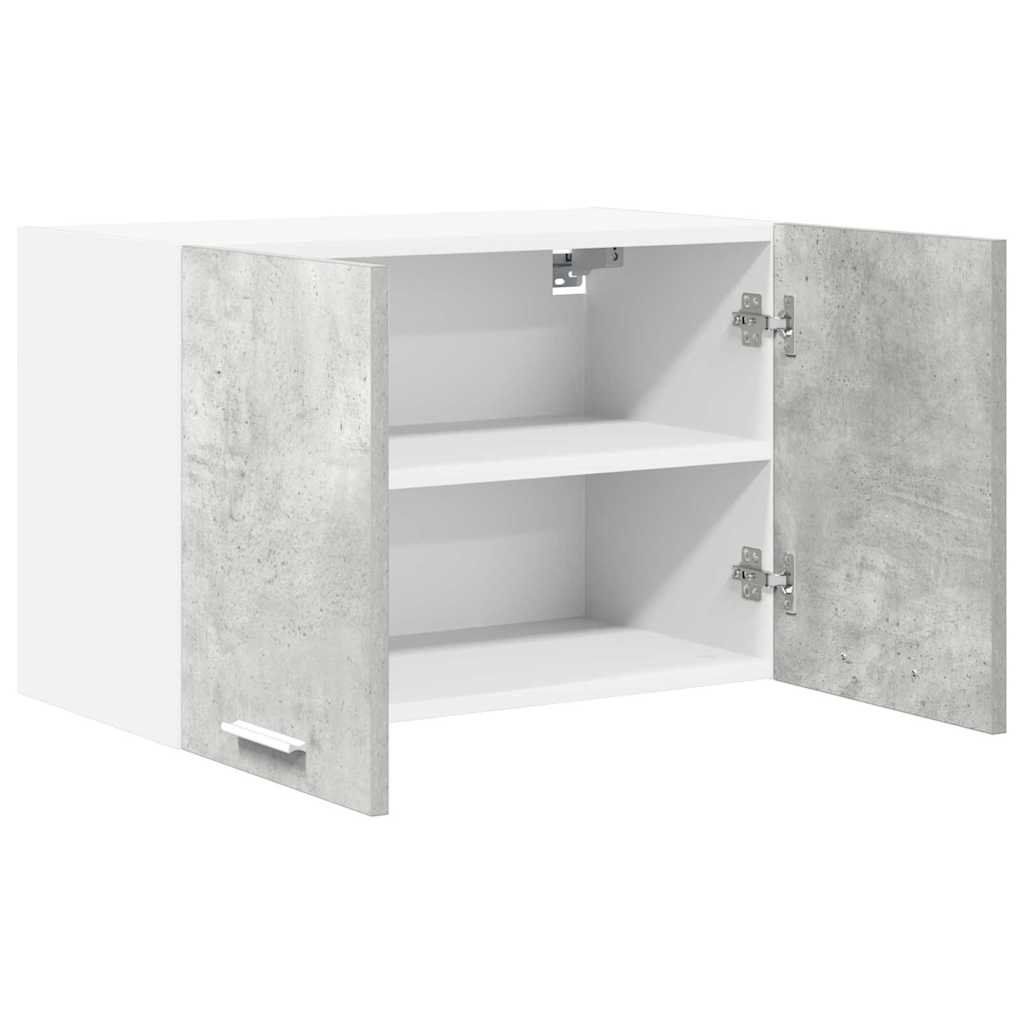 Függő szekrény 2 pcs Beton szürke és fehér Szerelt Fa