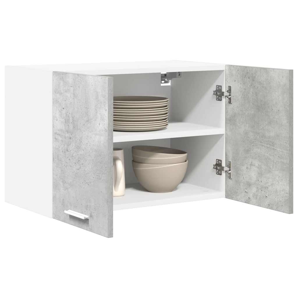 Függő szekrény 2 pcs Beton szürke és fehér Szerelt Fa
