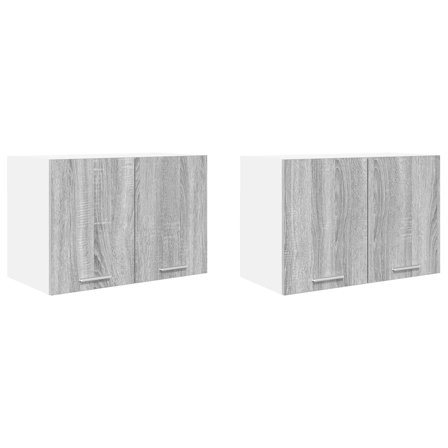 Függő szekrény 2 pcs Szürke Sonoma és fehér Szerelt Fa