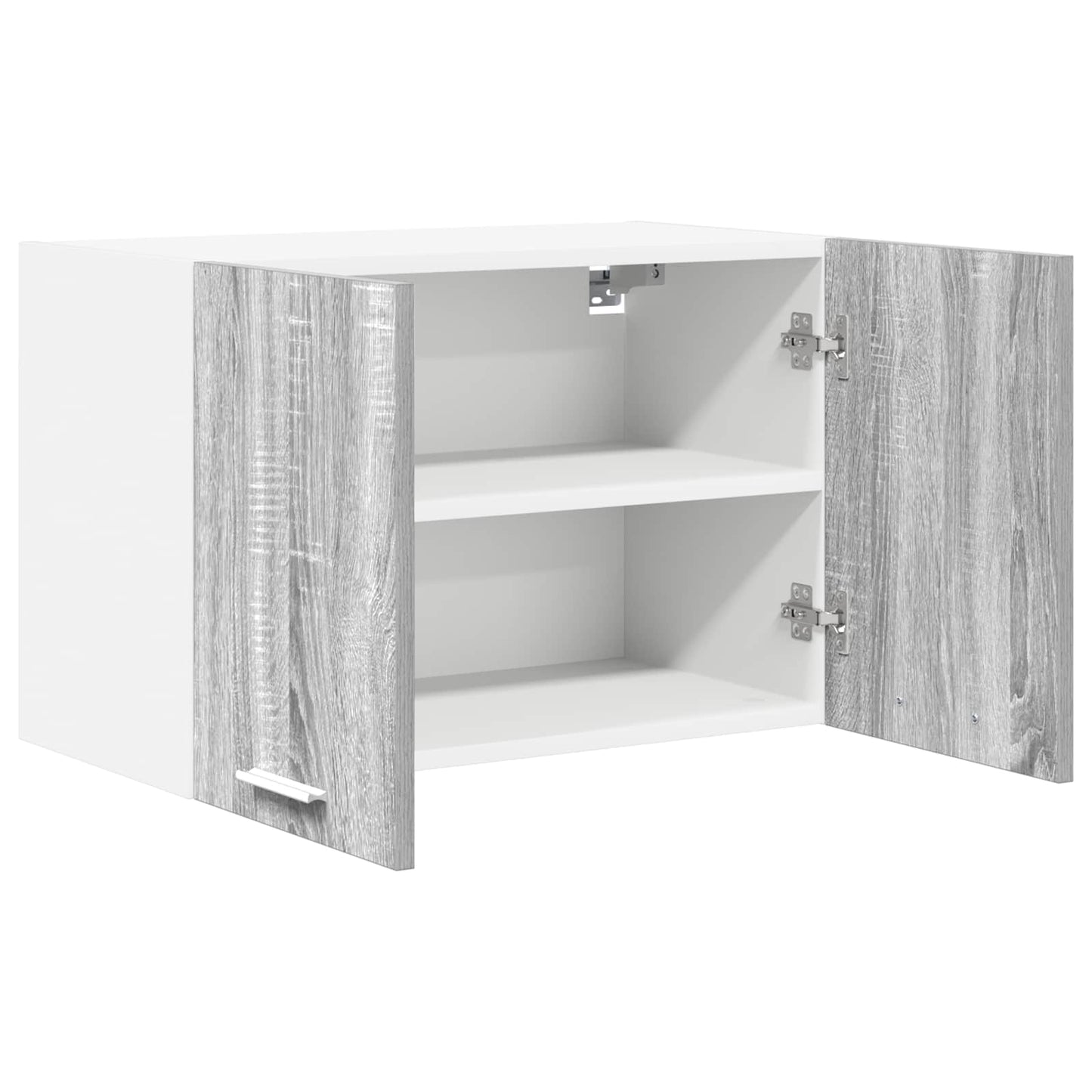 Függő szekrény 2 pcs Szürke Sonoma és fehér Szerelt Fa