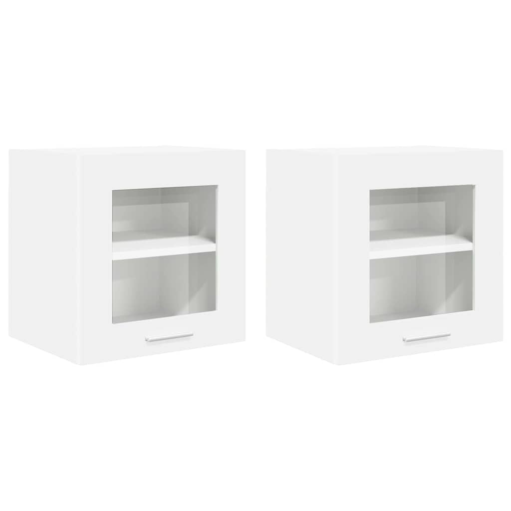 Függő szekrény 2 pcs Fehér Szerelt Fa
