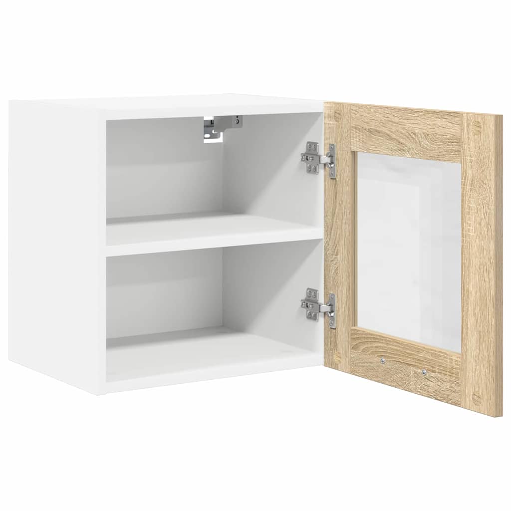 Függő szekrény 2 pcs Sonoma tölgy Szerelt Fa