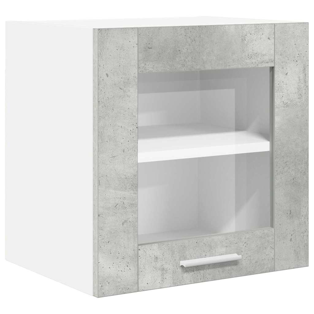 Függő szekrény 2 pcs Beton Szürke Szerelt Fa
