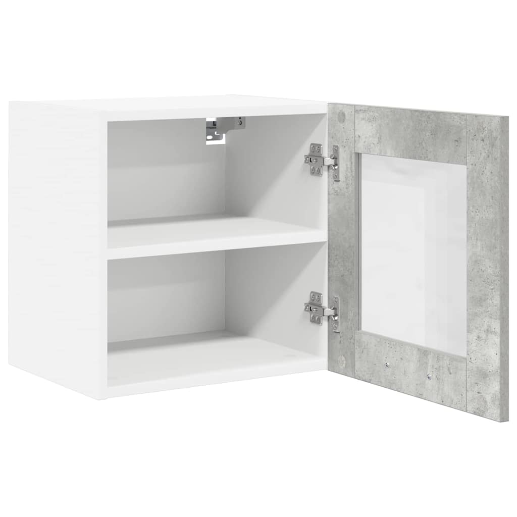 Függő szekrény 2 pcs Beton Szürke Szerelt Fa