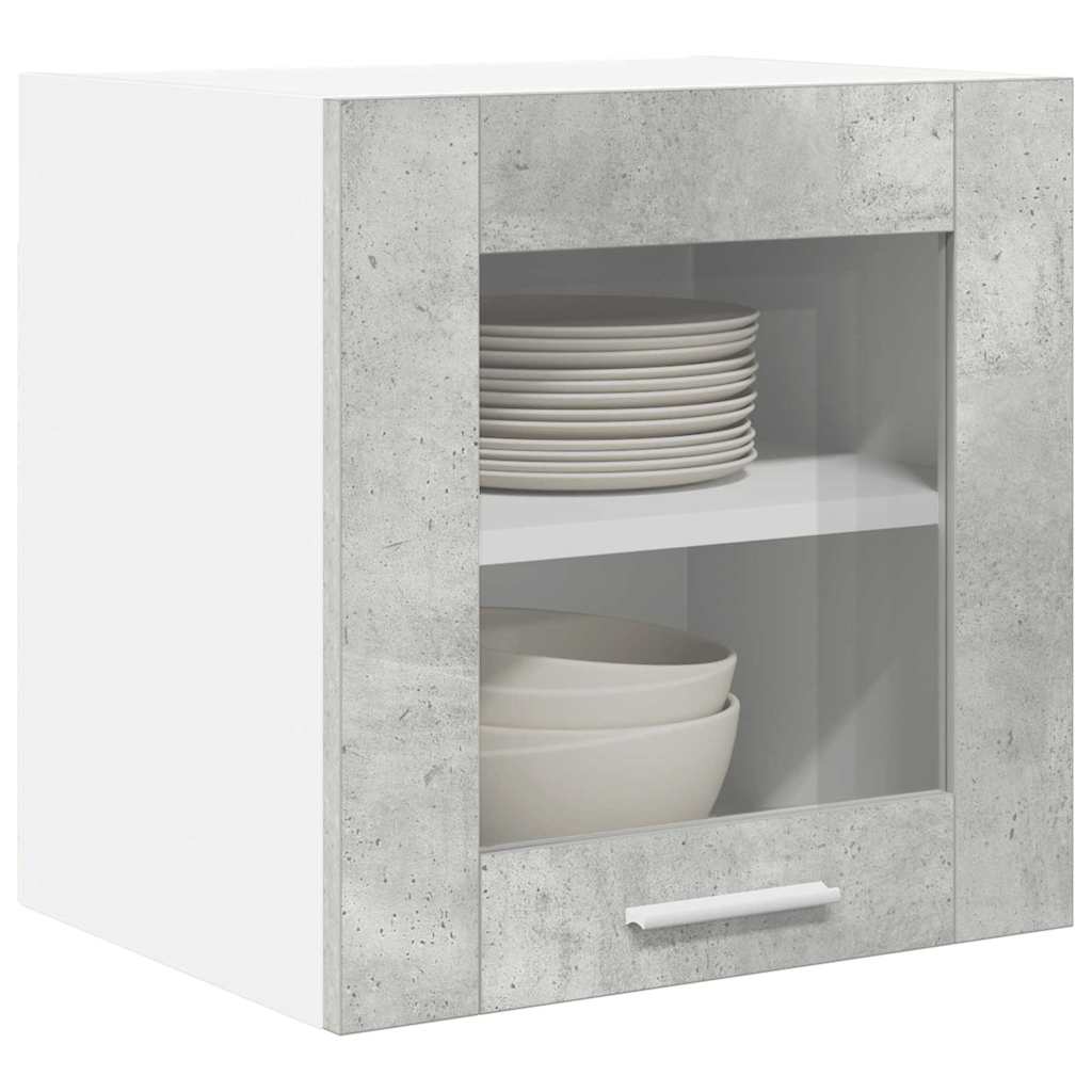 Függő szekrény 2 pcs Beton Szürke Szerelt Fa