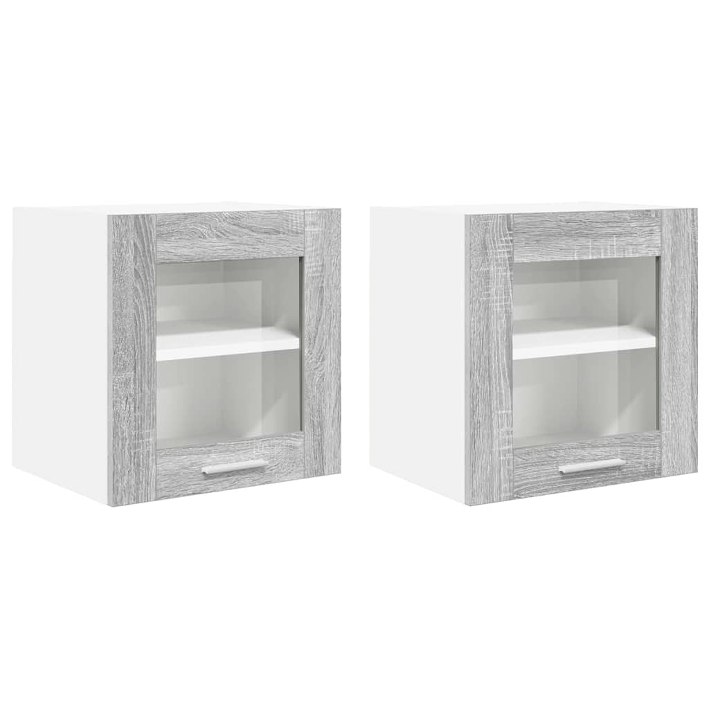 Függő szekrény 2 pcs Szürke Sonoma 40 x 31 x 40 cm Faanyag
