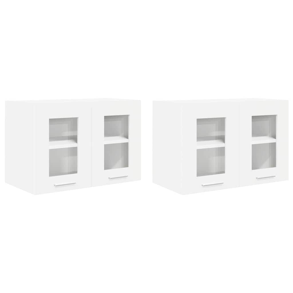 Függő szekrény 2 pcs Fehér Szerelt Fa
