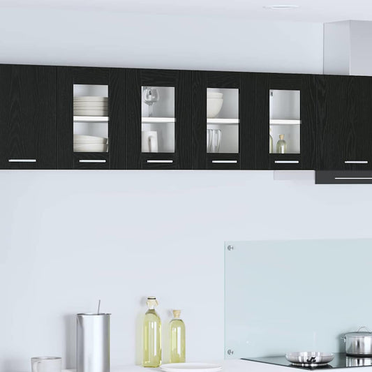 Függő szekrény 2 pcs Fekete tölgy 60 x 31 x 40 cm Faanyag