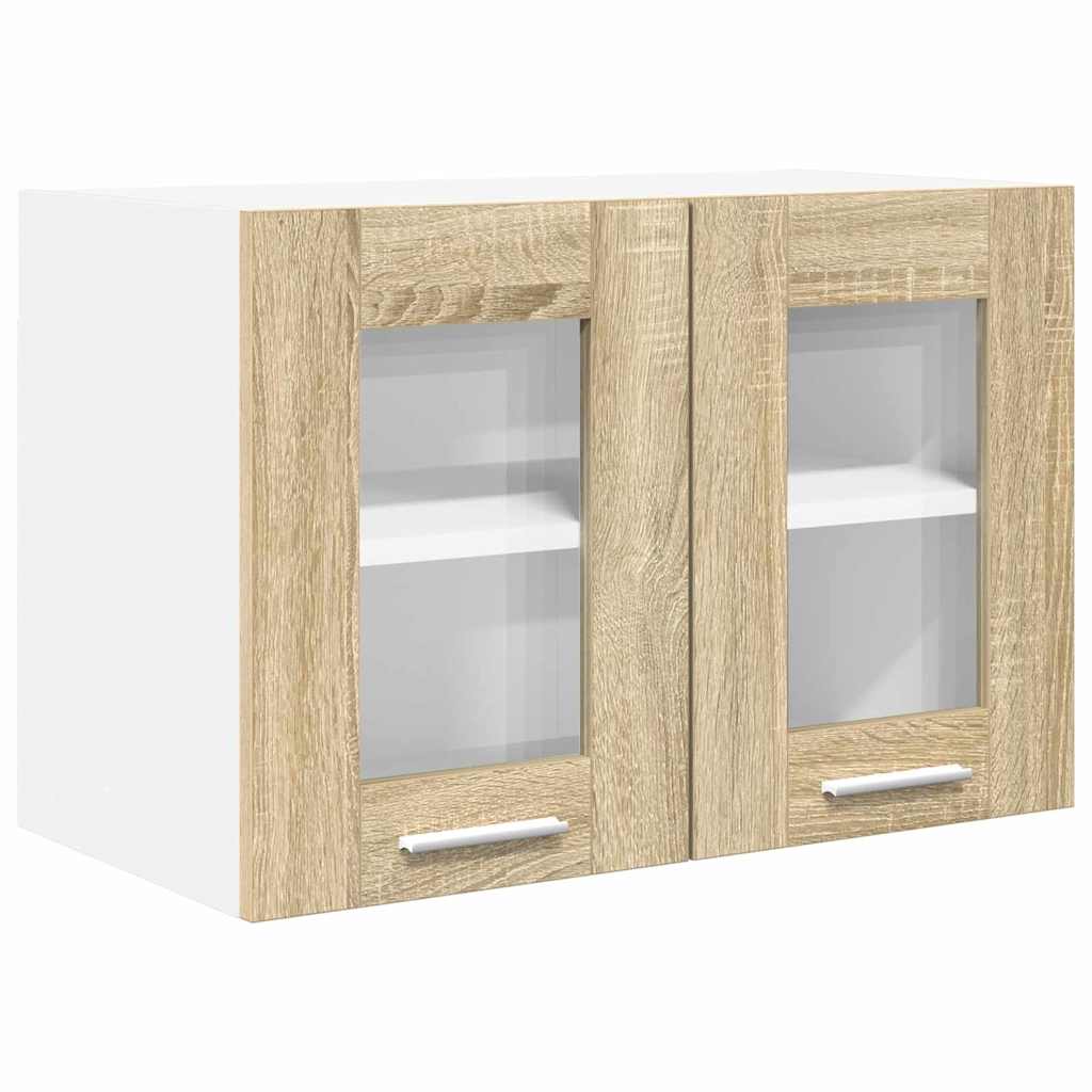 Függő szekrény 2 pcs Sonoma tölgy Szerelt Fa