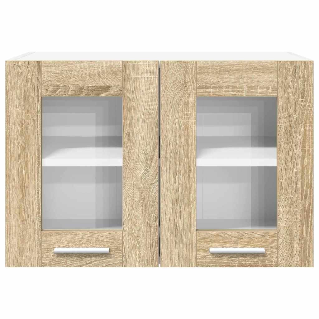 Függő szekrény 2 pcs Sonoma tölgy Szerelt Fa