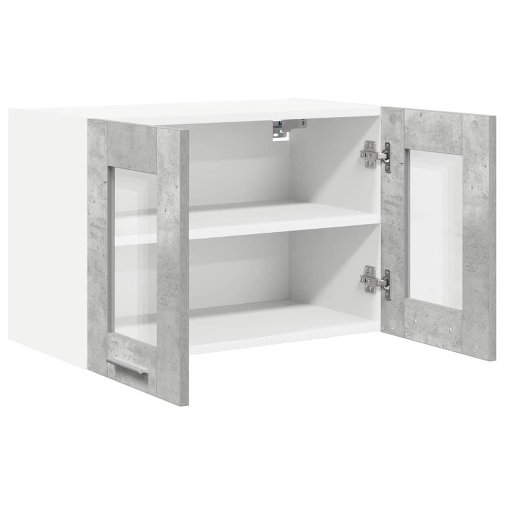 Függő szekrény 2 pcs Beton Szürke Szerelt Fa