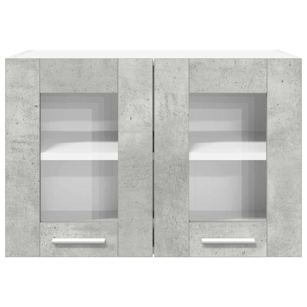 Függő szekrény 2 pcs Beton Szürke Szerelt Fa
