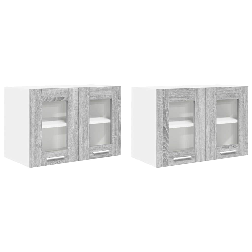 Függő szekrény 2 pcs Szürke Sonoma Szerelt Fa