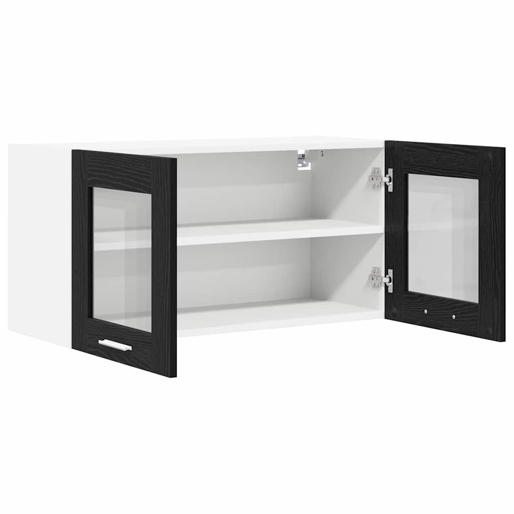 Függő szekrény Fekete tölgy és fehér 80 x 31 x 40 cm Szerelt Fa