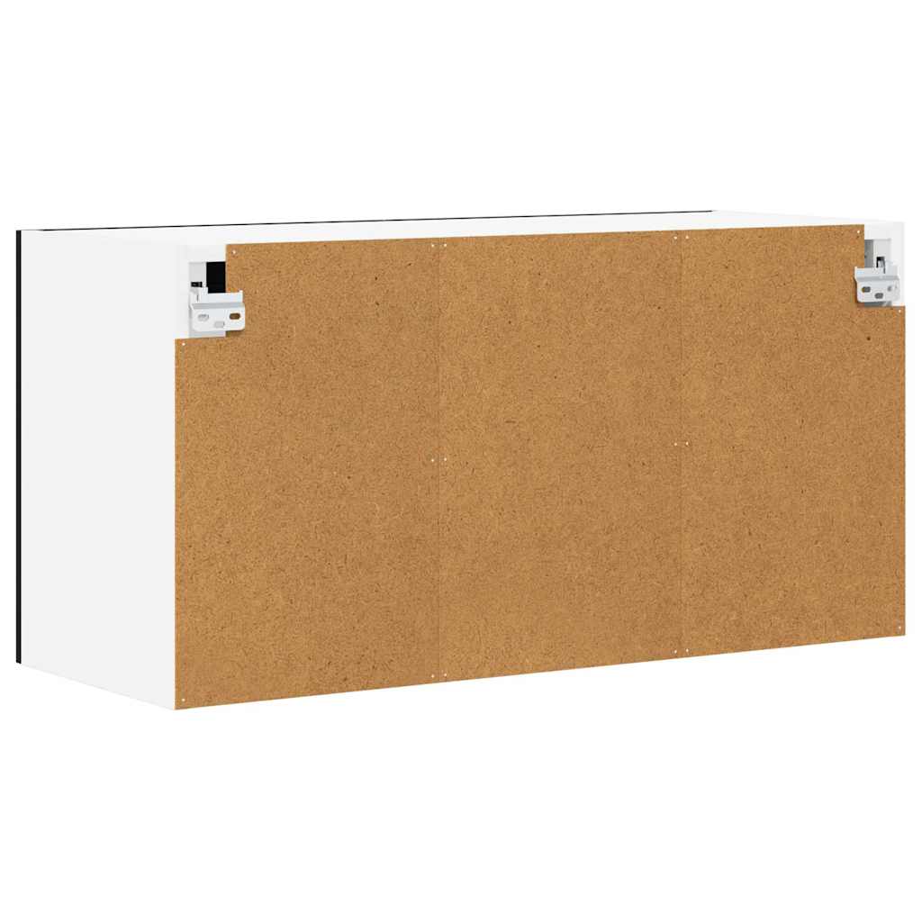Függő szekrény Fekete tölgy és fehér 80 x 31 x 40 cm Szerelt Fa