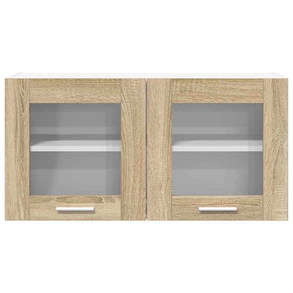 Függő szekrény Sonoma tölgy és fehér 80 x 31 x 40 cm Szerelt Fa