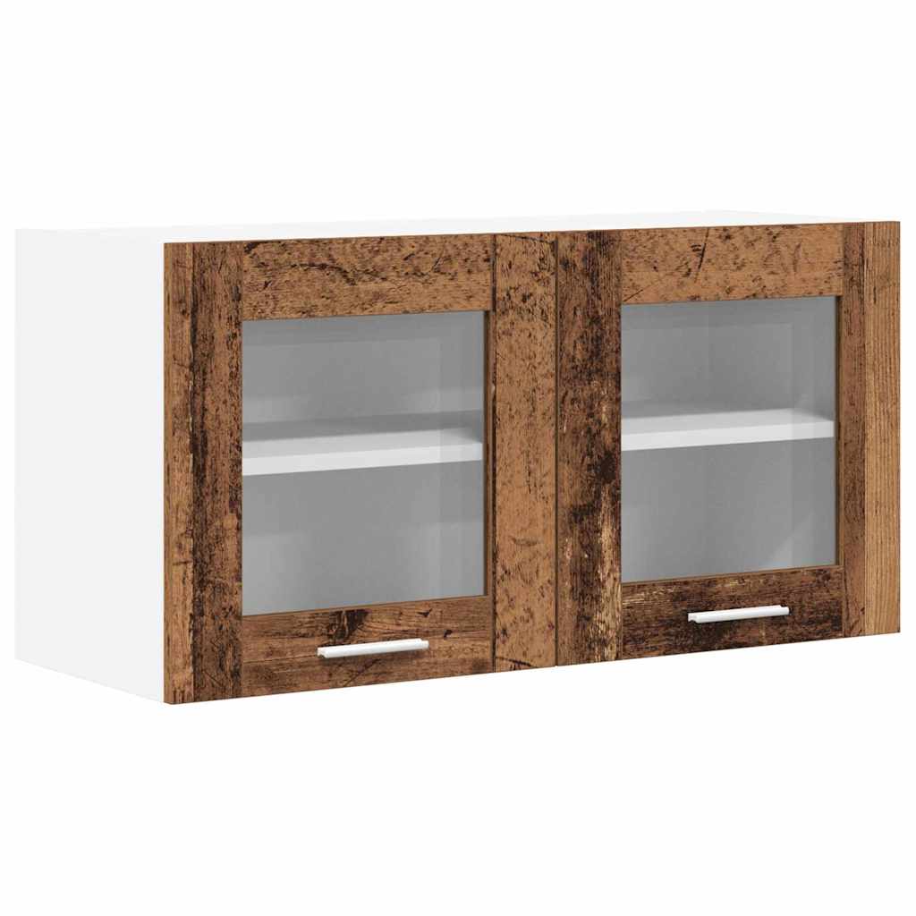Függő szekrény Régi fa és fehér 80 x 31 x 40 cm Szerelt Fa
