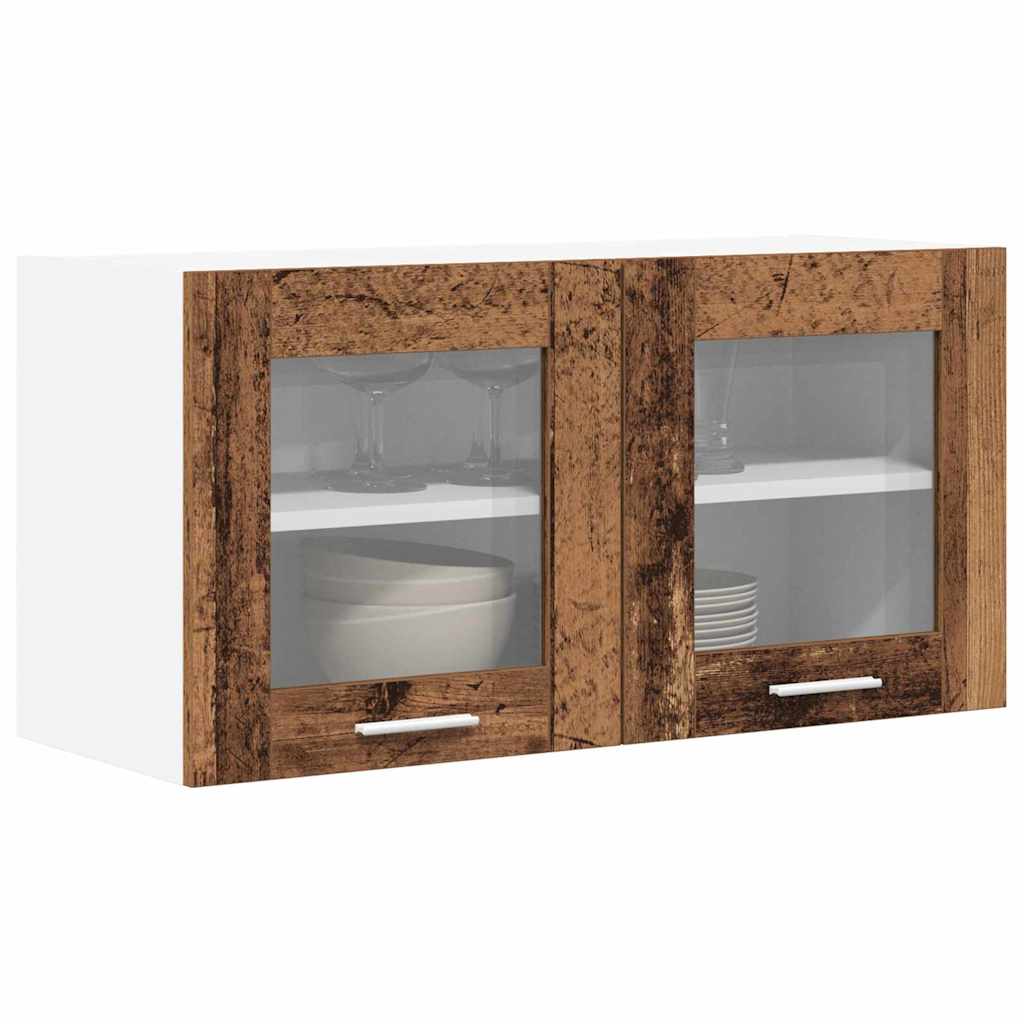 Függő szekrény Régi fa és fehér 80 x 31 x 40 cm Szerelt Fa