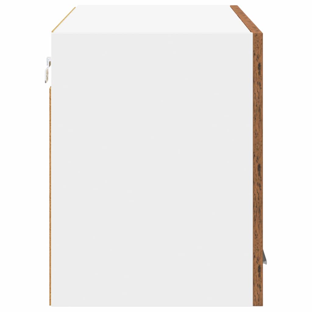 Függő szekrény Régi fa és fehér 80 x 31 x 40 cm Szerelt Fa