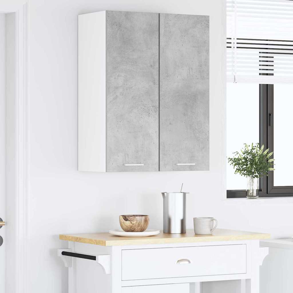 Függő szekrény Beton szürke és fehér 30 x 31 x 80 cm Szerelt Fa