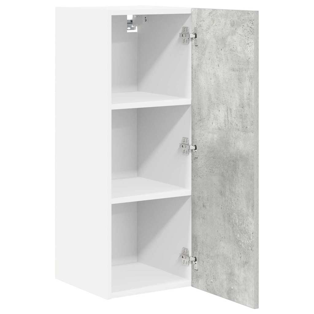 Függő szekrény Beton szürke és fehér 30 x 31 x 80 cm Szerelt Fa