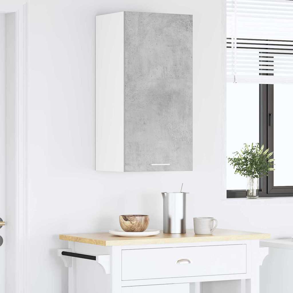 Függő szekrény Beton szürke és fehér 40 x 31 x 80 cm Szerelt Fa