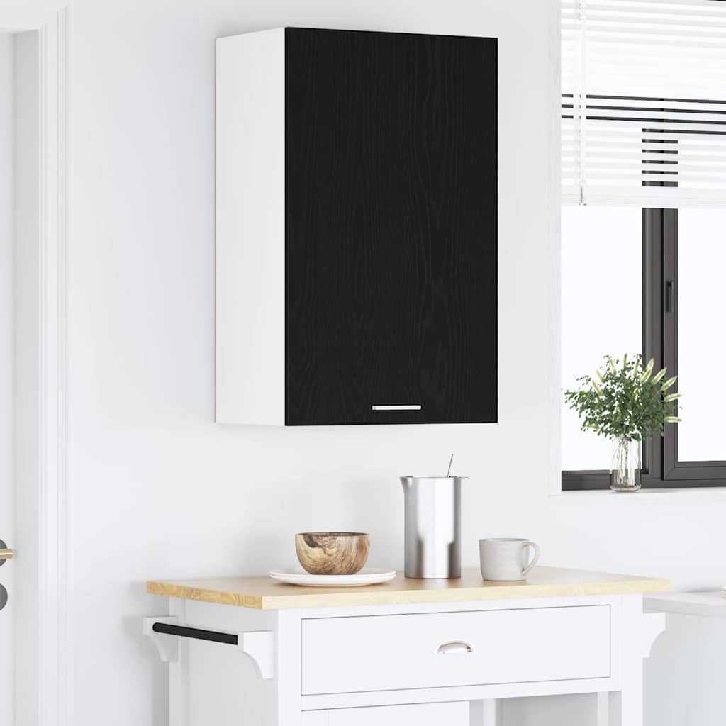 Függő szekrény Fekete tölgy és fehér 50 x 31 x 80 cm Szerelt Fa