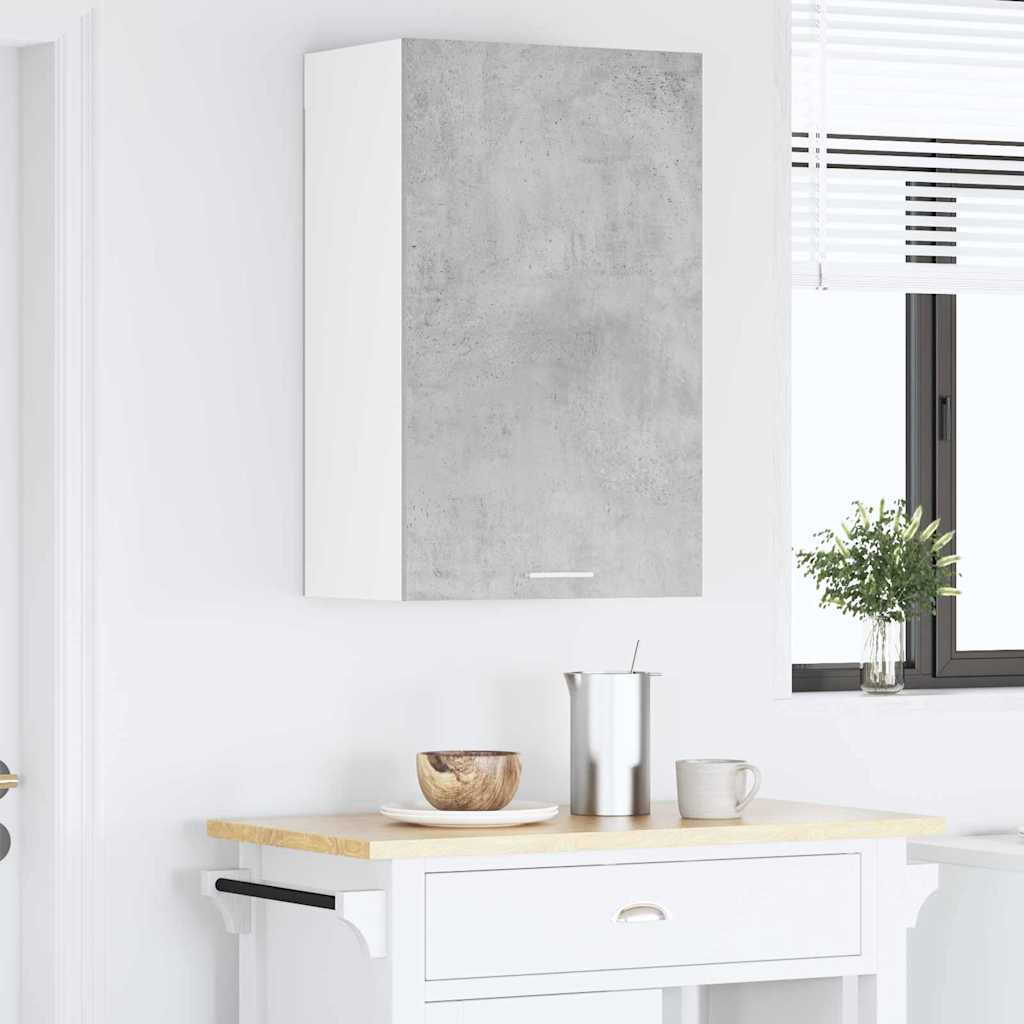 Függő szekrény Beton szürke és fehér 50 x 31 x 80 cm Szerelt Fa