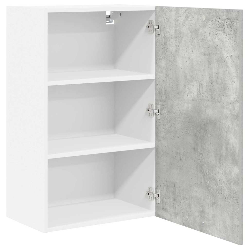 Függő szekrény Beton szürke és fehér 50 x 31 x 80 cm Szerelt Fa