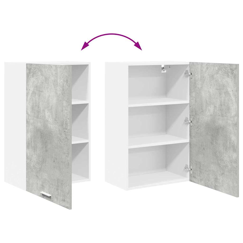 Függő szekrény Beton szürke és fehér 50 x 31 x 80 cm Szerelt Fa