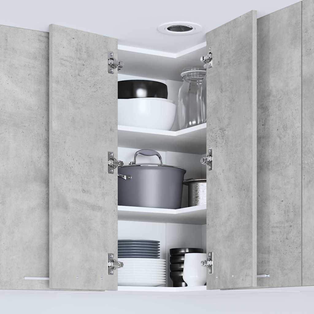 Függő szekrény Beton szürke és fehér 57 x 57 x 80 cm Szerelt Fa
