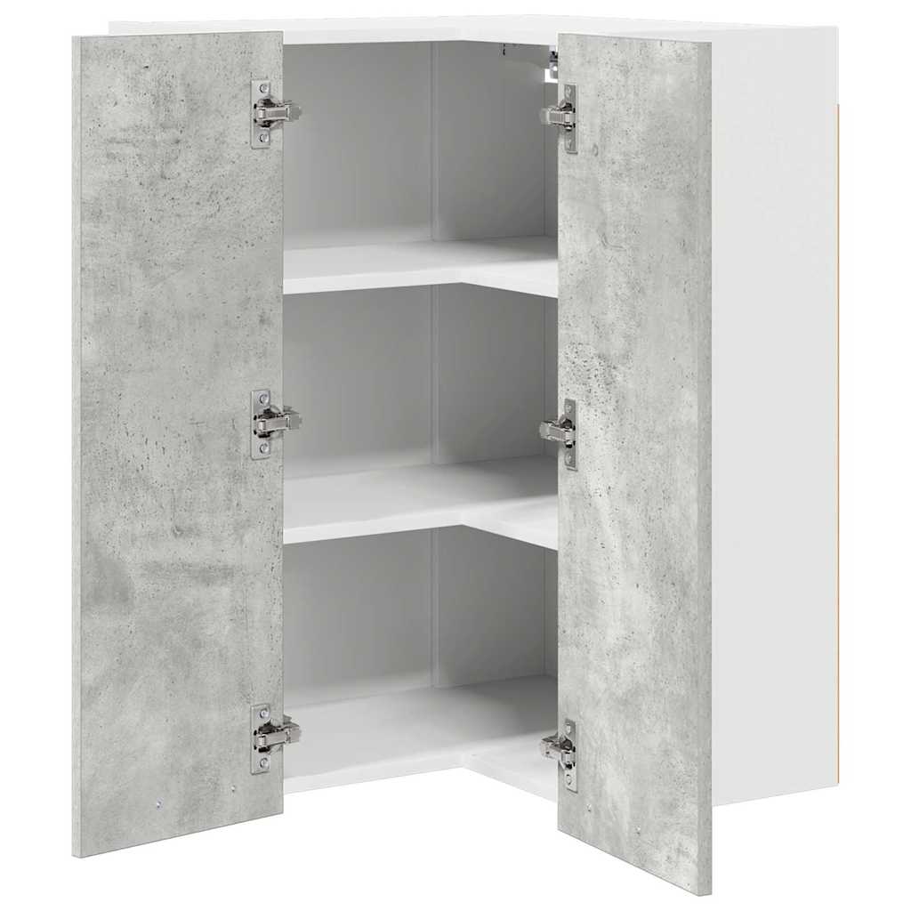 Függő szekrény Beton szürke és fehér 57 x 57 x 80 cm Szerelt Fa
