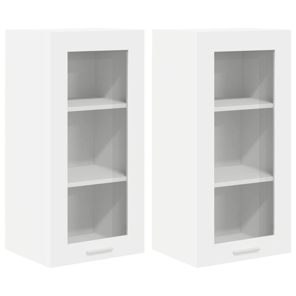 Függő szekrény 2 pcs Fehér Szerelt Fa
