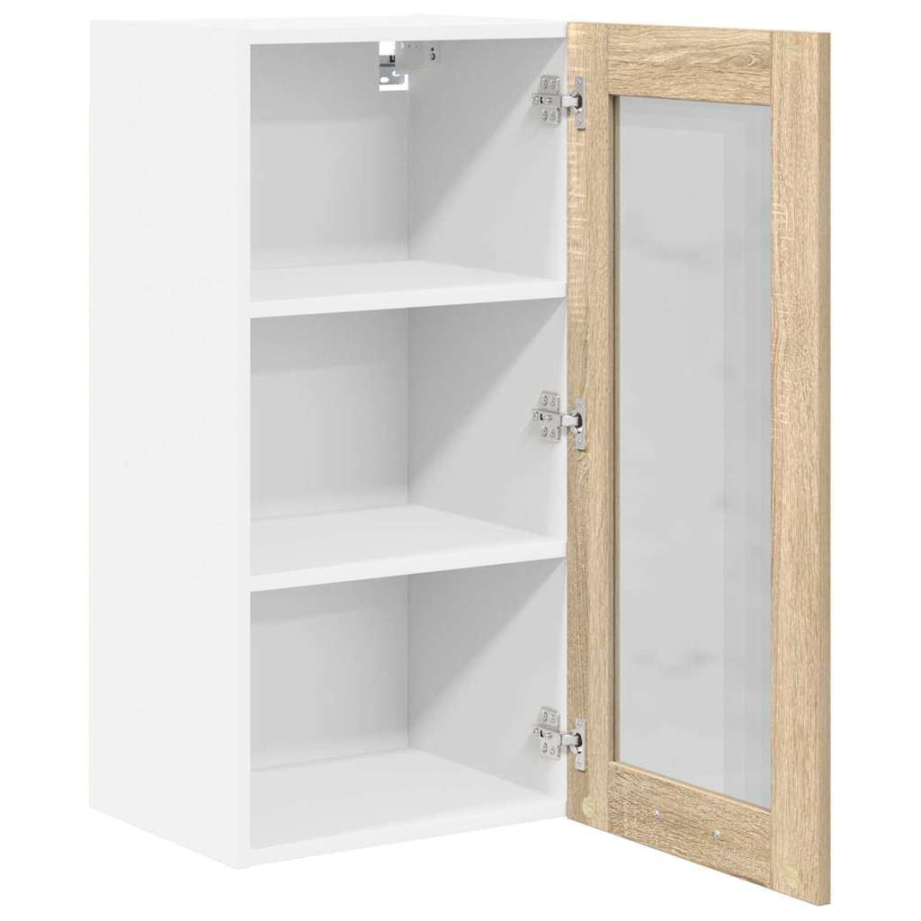 Függő szekrény 2 pcs Sonoma tölgy Szerelt Fa