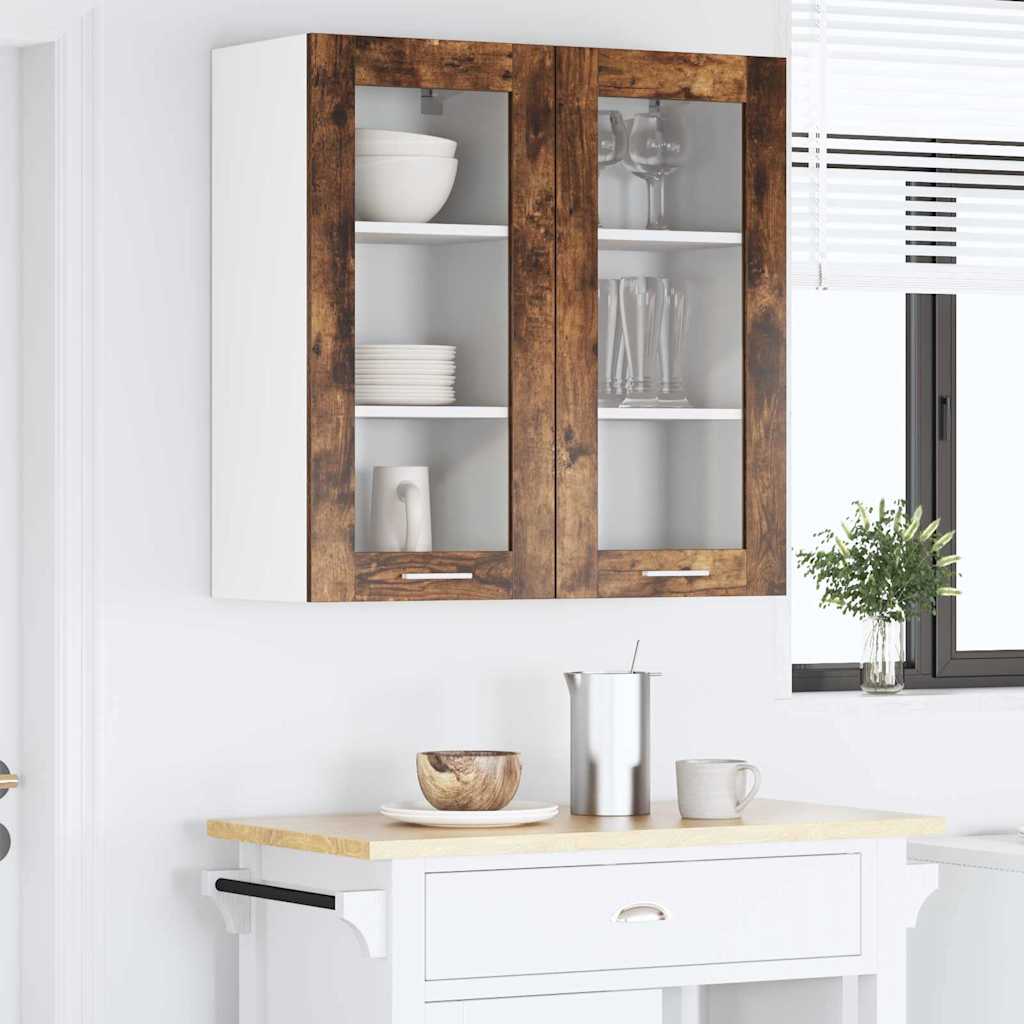 Függő szekrény 2 pcs Füstölt tölgy 40 x 31 x 80 cm Faanyag