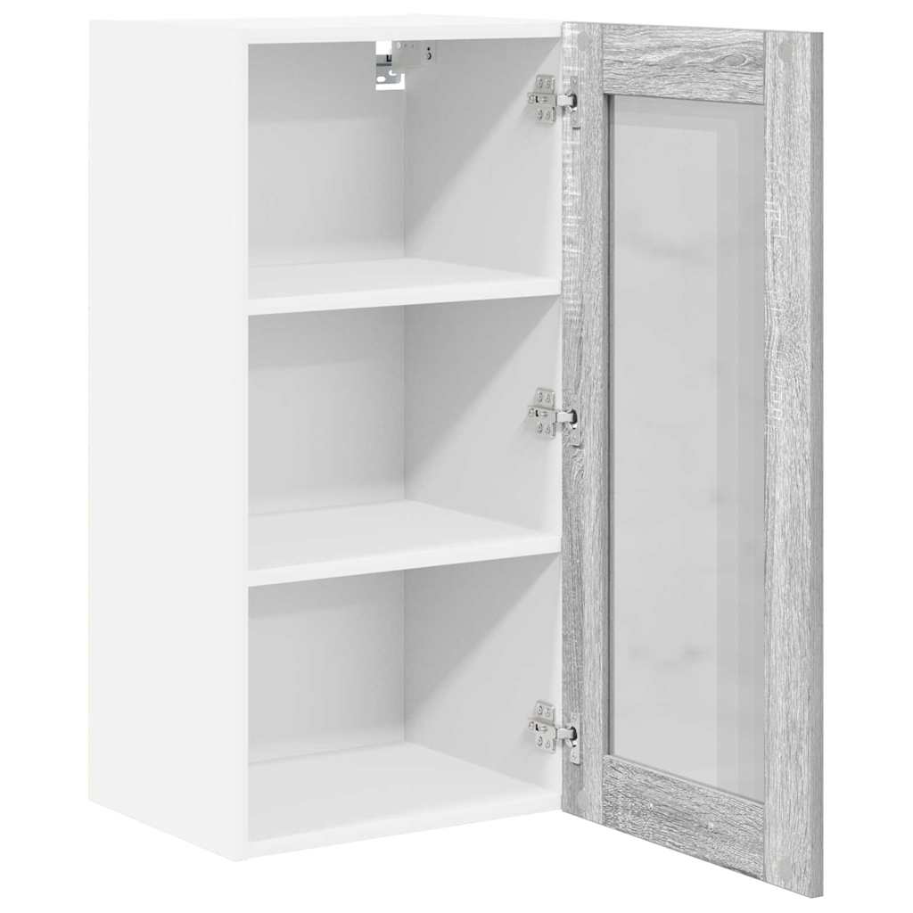 Függő szekrény 2 pcs Szürke Sonoma Szerelt Fa
