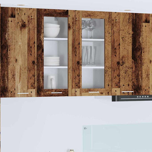 Függő szekrény tárolóval 2 pcs Öreg fa 40 x 31 x 80 cm Faanyag