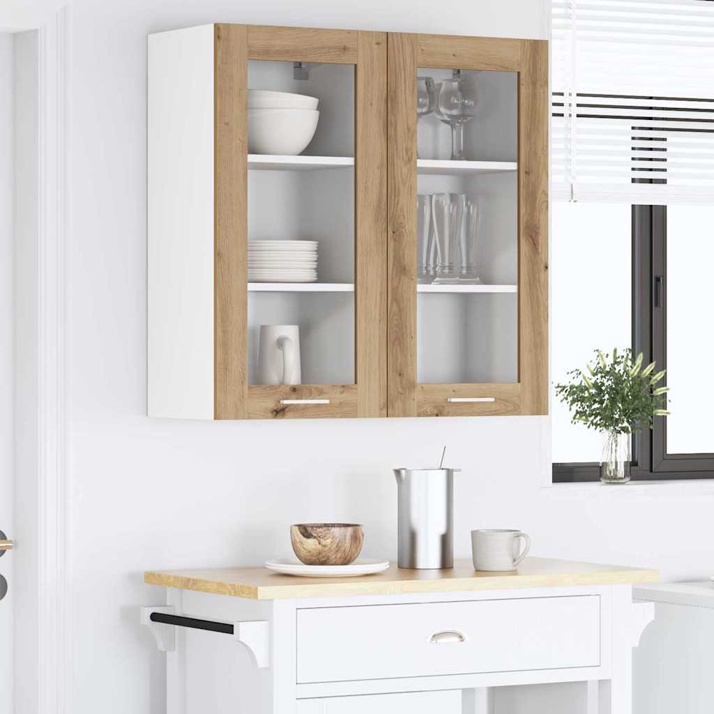 Függő szekrény 2 pcs Artisan tölgy Szerelt Fa