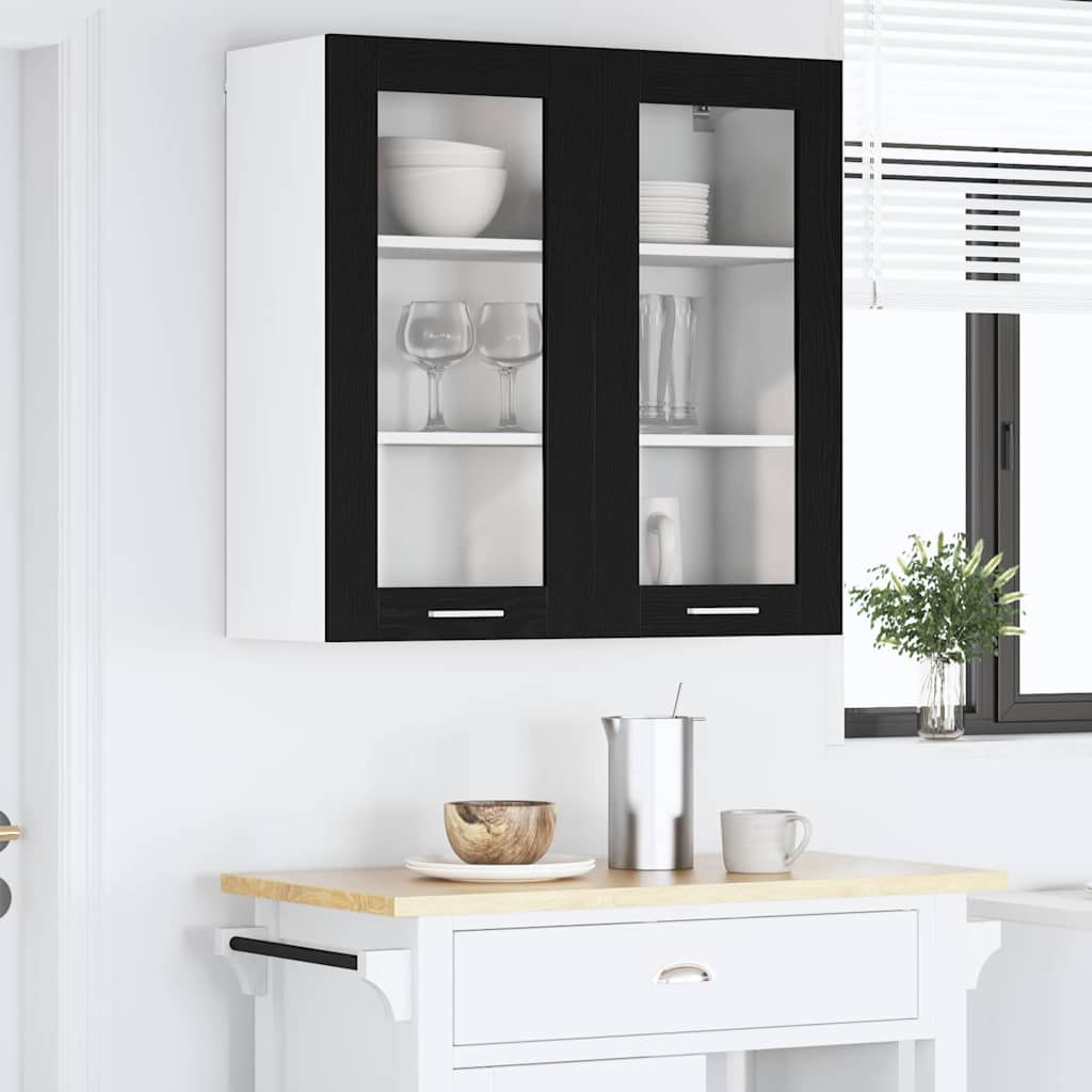 Függő szekrény Fekete tölgy 80 x 31 x 80 cm Szerelt Fa