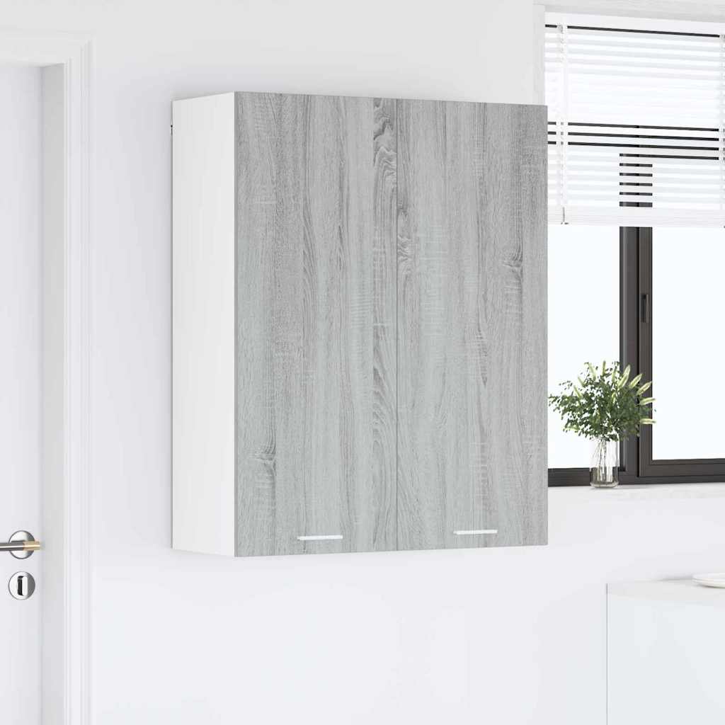 Függő szekrény tárolóval Szürke Sonoma 80 x 31 x 100 cm Faanyag