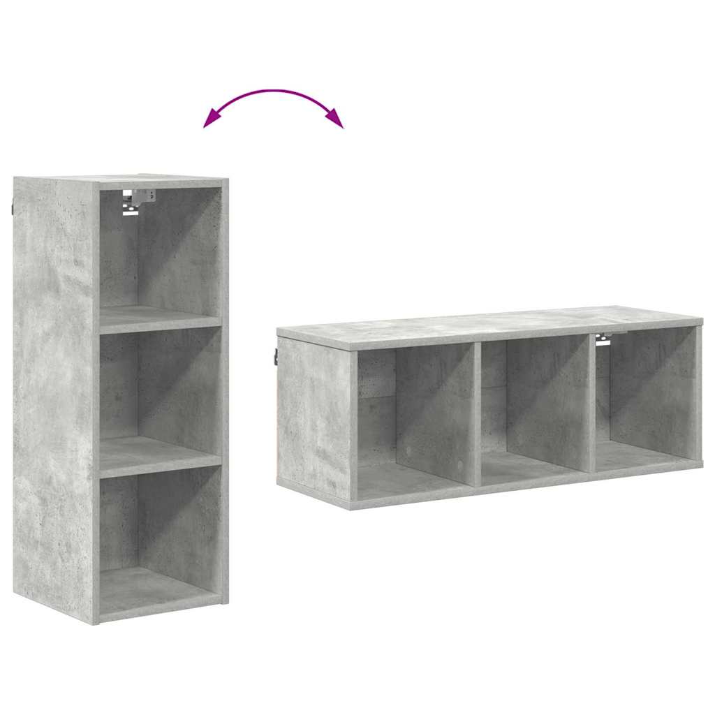 Függő szekrény Beton Szürke 30 x 29,5 x 80 cm Szerelt Fa